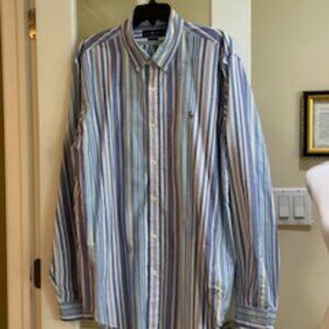 Men's Ralph Lauren Striped Button Down Dress Shirt Sz XL TG